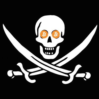 Cryptocurrency pirate character representing the riskier aspects of P2P trading
