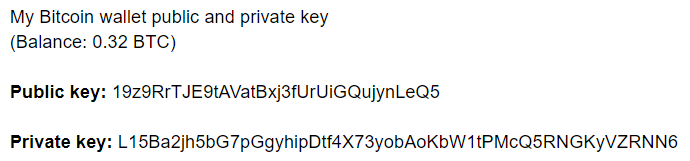 Paper Wallets example