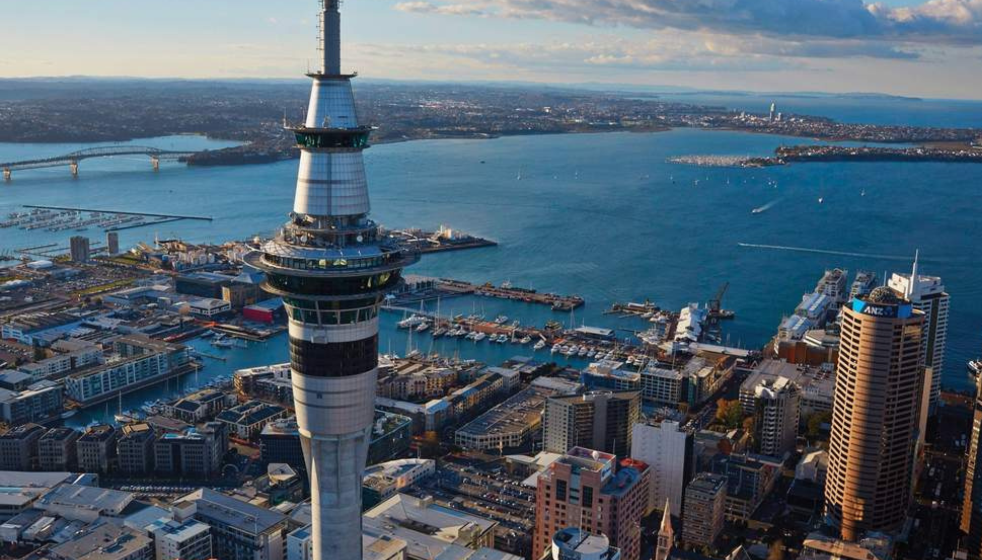 Auckland city skyline with Sky Tower
