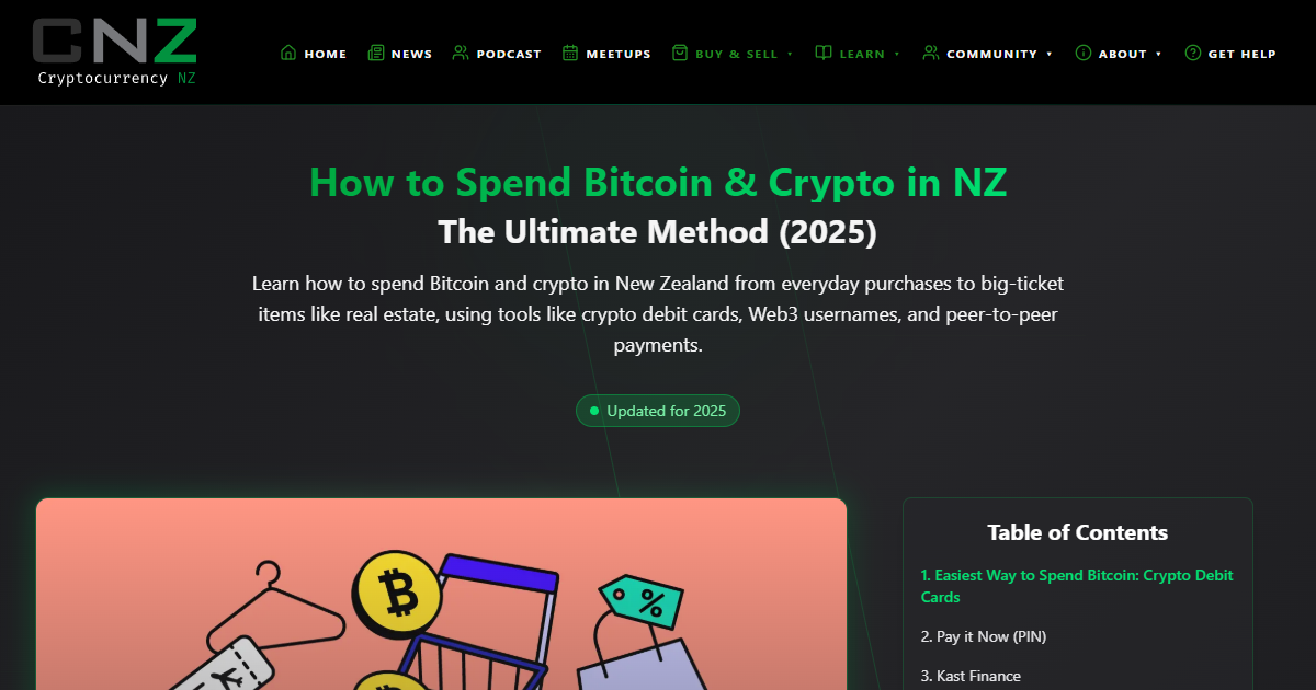 How to Spend Crypto in NZ | Cryptocurrency NZ