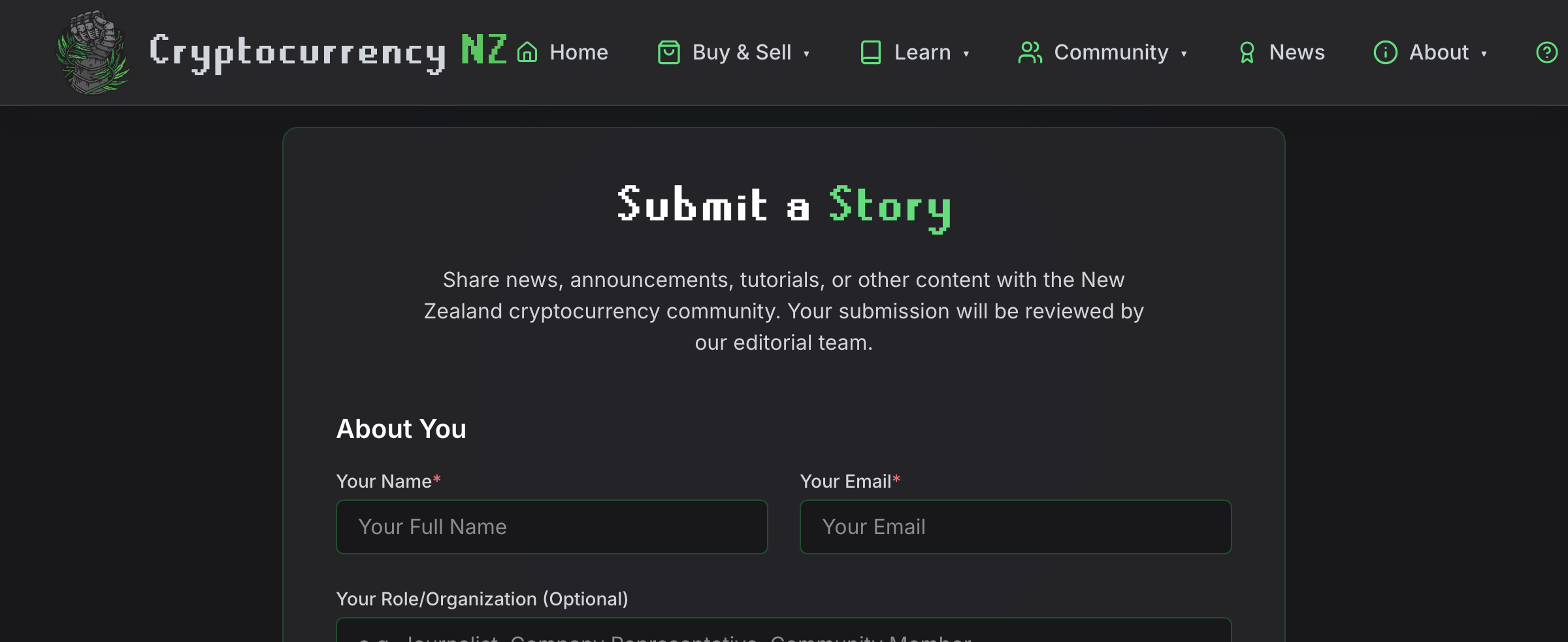 Submit A Story - Cryptocurrency NZ News